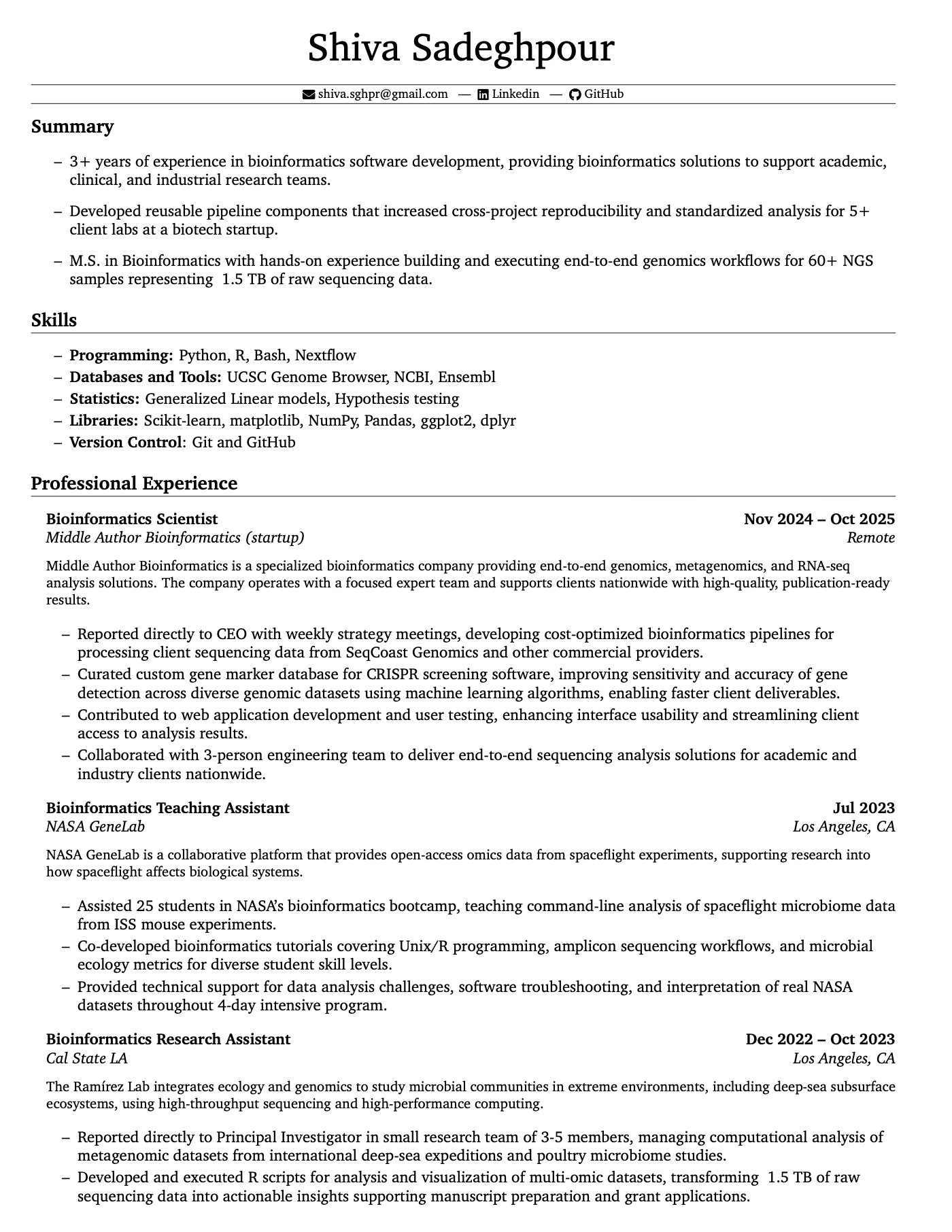 Resume Page 1
